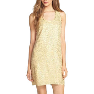 knee length dresses for ladies Lilly Pulitzer Cut Out Gold Tank Shift Dress- Size XL – The Saved Collection